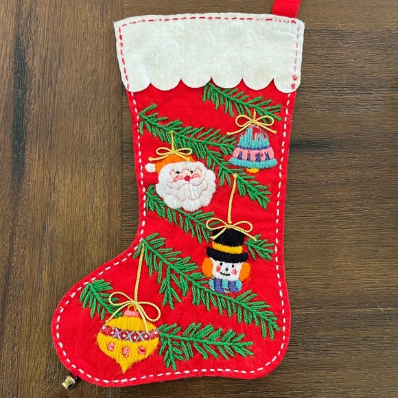 Vintage | Embroidery Crewel | Christmas Stocking | Snowman & Santa Ornaments - Picture 6 of 6